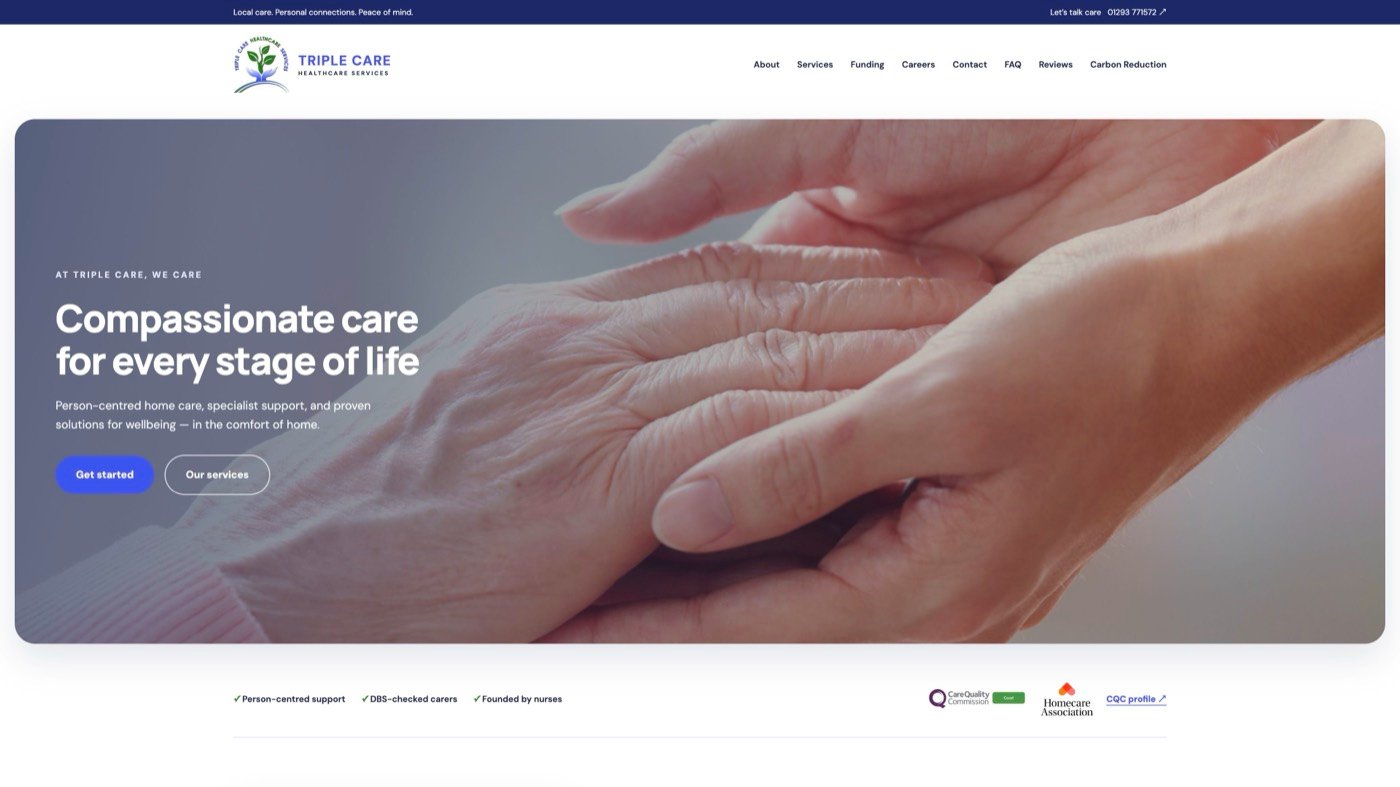Triple Care website screenshot